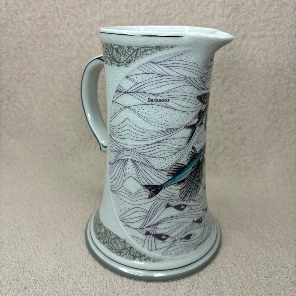 Barbados Flying Fish Altenkunstadt Porcelain Pitcher Fisherman Collectible Beach